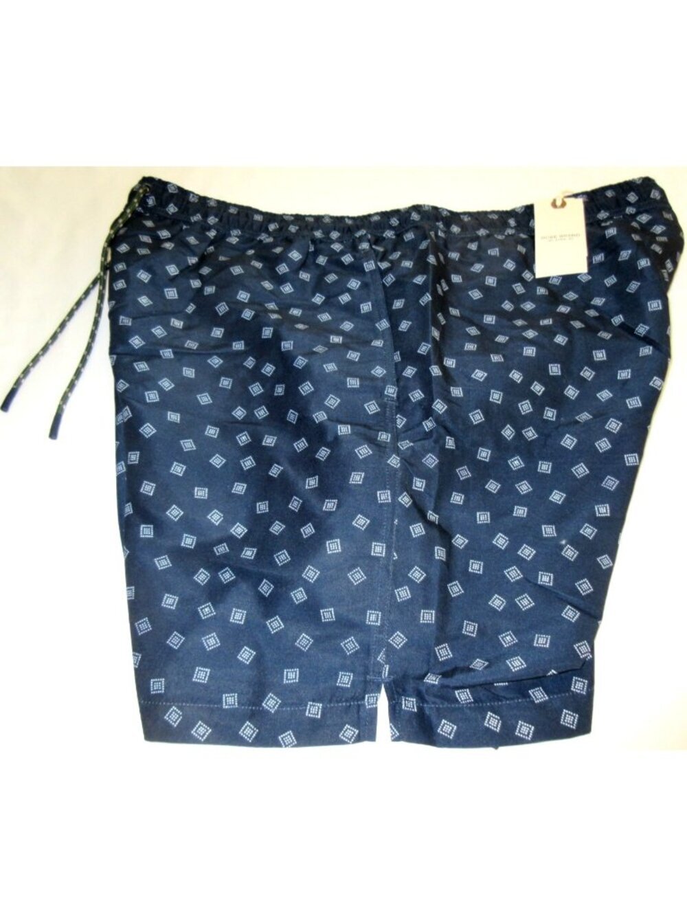 Oobe Brand Men's Kona Swim Trunks Navy Blue White Dotted Squares Sizes NWT